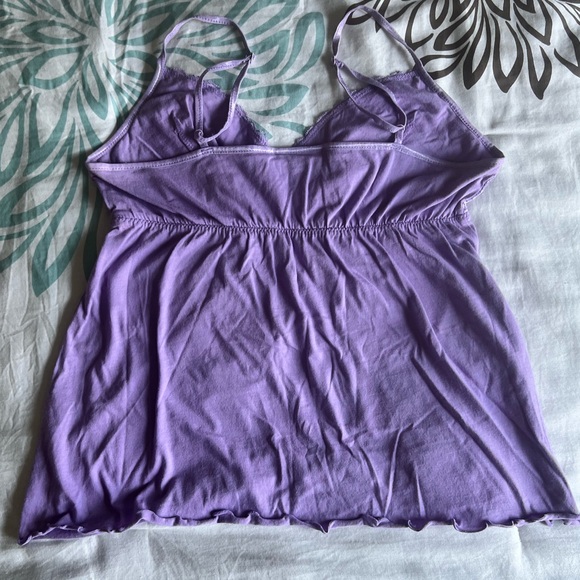 Lavender Lace-Trim Cami Women’s Tank Top, Size Small - Picture 4 of 15